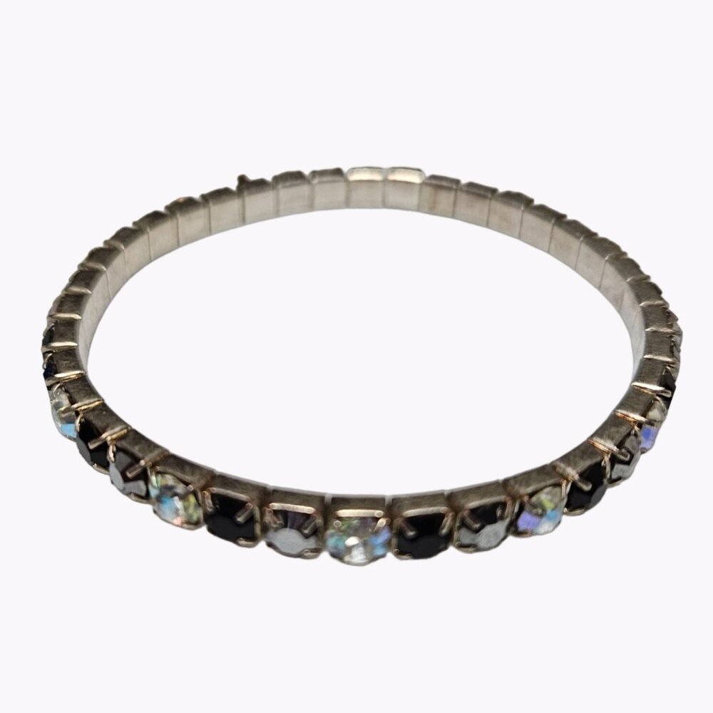 Elegant Black Crystal Rhinestone Tennis Bracelet Minimalist Fashion Jewelry